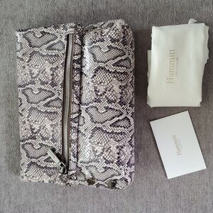 Hammitt VIP Med Leather Crossbody Clutch in Snake/Gunmetal